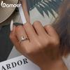 BAMOER Romantické prsteny na prst pro ženy 925 Sterling Silver Girl Evropský jednoduchý nastavitelný prsten Guardian Šperky