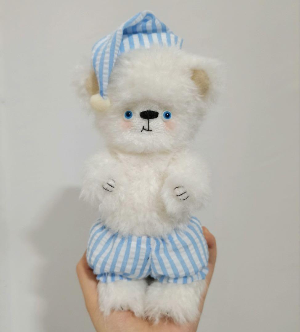 

[USED] Teddy Bear, Handmade by Overseas Artist, Goodnight Chubby Bear