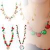 Exaggerated Christmas Bell Beaded Choker Necklace For Women Trendy Xmas Neck Pendant Clavicle Chain New Year Party Jewelry Gift
