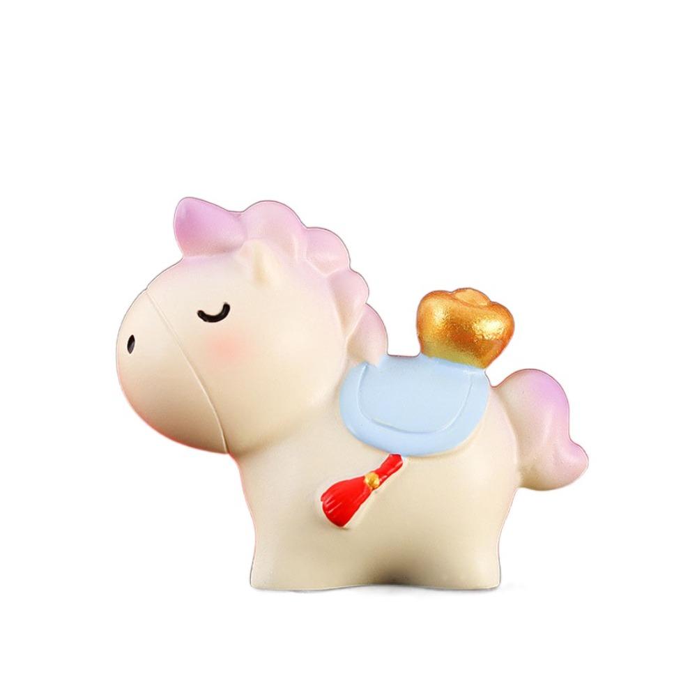 Desktop Ornament Horse Figurine Resin Zodiac Ornaments New Year Mascot Miniature Car Decoration