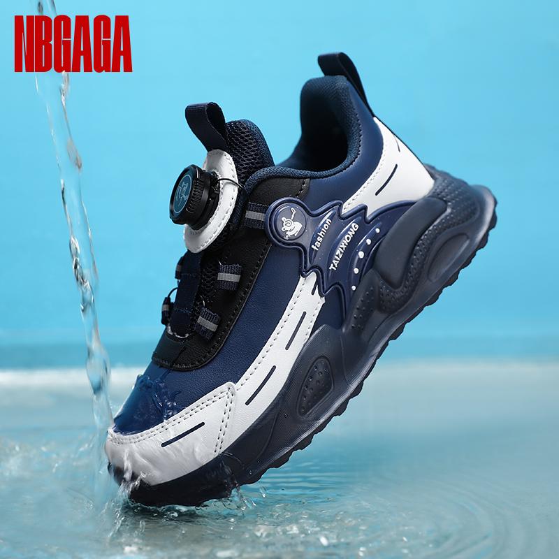 Boys Leather Sneakers Casual Sports Shoes Sole Comfortable School Walking Shoes for Kids Children Fashion Athletic Footwear