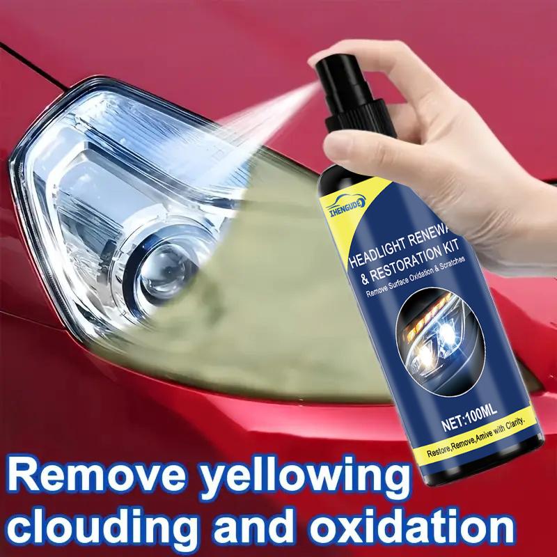 100ml Headlight Repair Spray, Innovative Car Headlight Repair Kit, Easily Solves the Problem of Oxidation and Yellowing, Restores the Shine of the