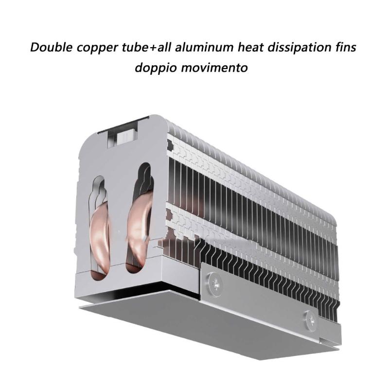 Double Coppers Pipe Cooling System For M.2 2280 SSD With Real Time Temperature Monitoring And Silents Operation