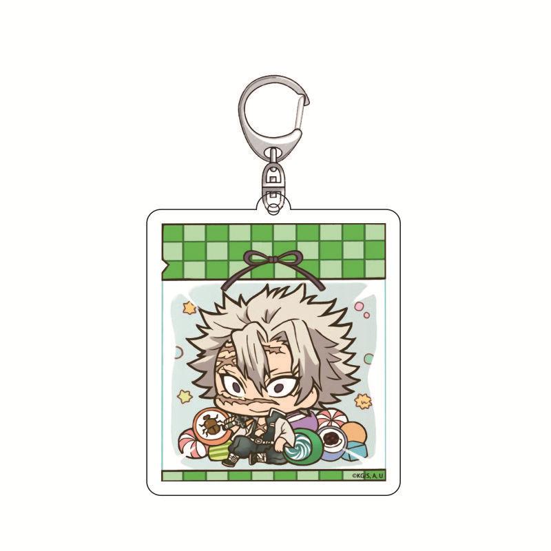 Anime Demon Slayer Keychain Acrylic Pendant Tanjiro Kamado Nezuko Zenitsu Agatsuma Creative Pendant Accessory Gift for Fans