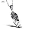 Accessories European American Trendy Men's Rock Fashion Angel Wings Pendant Stainless Steel Necklace