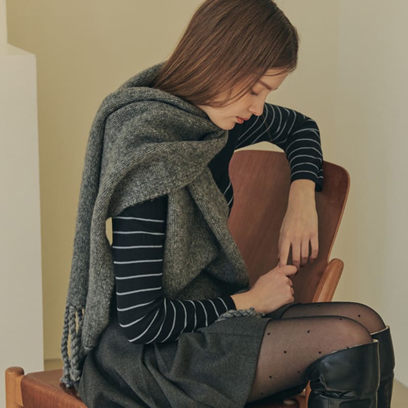 ZEROSTREET [2 Colors] Alpaca Wool Muffler