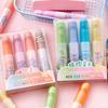 4Pcs Cute Bear Glitter Highlighter Set Large Capacity Pastel Markers for Journaling Notes Smooth Quick-Dry Fun School Supplies for Kids Students