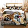 3D Tiger Pattern Quilt Cover Home Bedding Set AU Full Size Single/Double Home Decoration