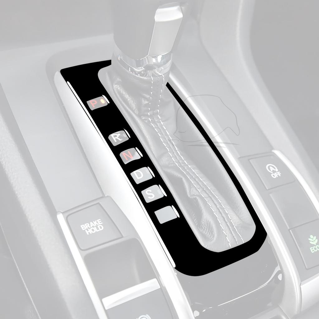 For Honda 10th Civic 2016- Car Accessories Piano Black Plastic Interior Central Gear Panel Trim Sticker ABS