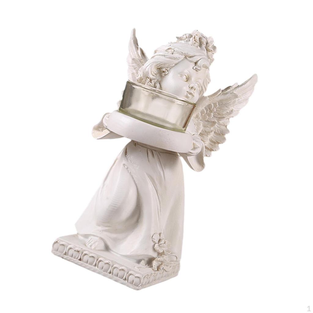 Andělská figurka na svíčku Stojan na čajovou svíčku Resin Vintage Stolní Ornament Svícen