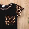 Toddler Kids Baby Girl Summer Outfits Short Sleeve T Shirt Top Leopard Shorts Pants Clothes Set