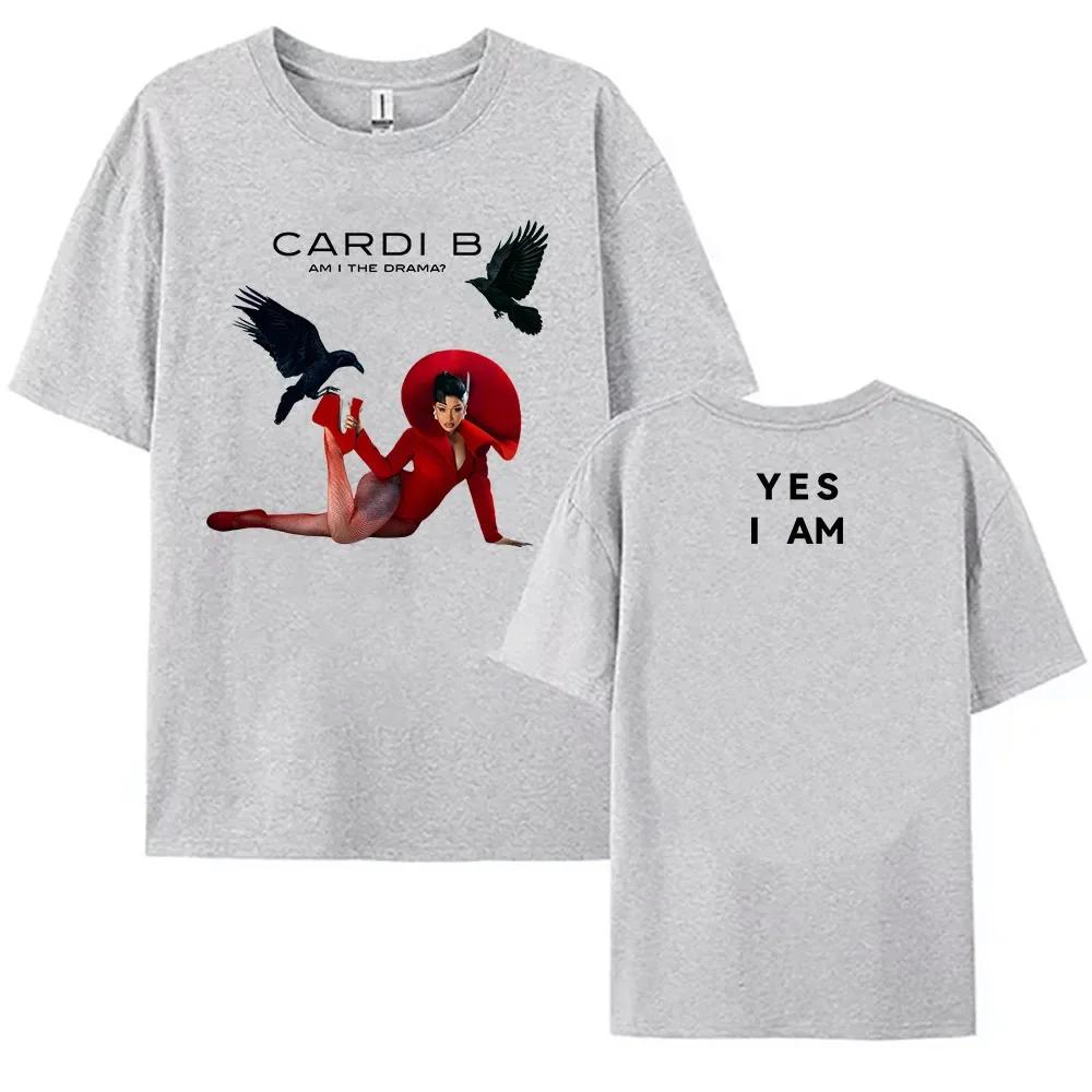 2025 Album Am I The Dramatshirt Singer Cardi B Fashion Tshirts Cotton Summer Shortsleeve T Shirt Streetwear Hip Hop Wounisex Tees