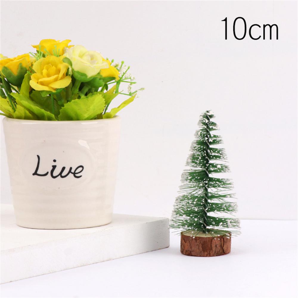 40-10cm Mini Pine Christmas Tree Artificial Tabletop Decorations Festival Plastic Miniature Trees New Year Xmas Party Ornaments
