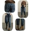 ZOEMAKE Denim Loose Gaucho Sarouel Mom Elastic Plus Sizes Women's Wide-Leg Pants, Fit, 9/10 Length, Slimming, Pants, Pants, Pants, Waist, Casual,