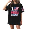 Damen Rundhals Bedrucktes Kurzarm T-Shirt Top