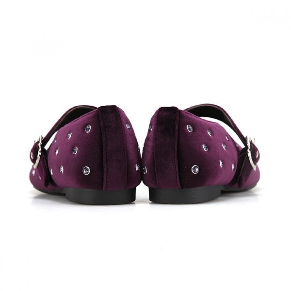 BARBARA Velvet Mary Jane Flat Bbi534pr