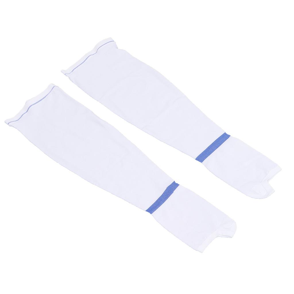 Breathable Hose Compression Stockings Skid Resistant Fatigue Relief Pressure Socks White (XXL)