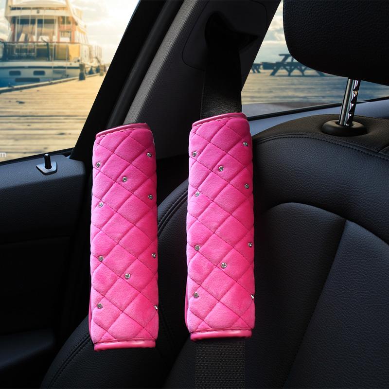 High Quality Pink Plush Car Steering Wheel Cover Women Diamond Crystal Crown Steering-Wheel Cases Auto Interior Accessories
