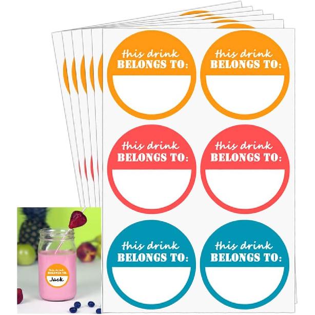 Besttile Drink Stickers, 504 Pcs, 1.5 inch Paper, Ideal for Parties and Small Businesses