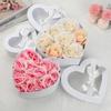 4pcs Flower Boxes Heart Shaped Gift Boxes Floral Gift Box Assorted Sizes with Transparent Window Lids and Ribbons Display Box Party Favor Box
