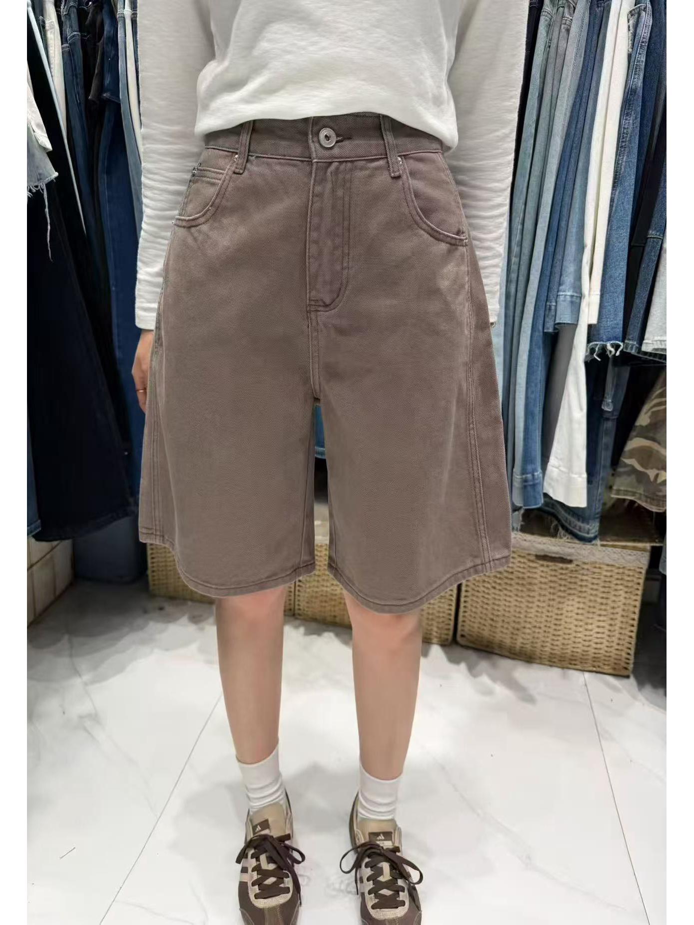 

High-Waist Loose Denim Shorts Women s Plus Size 2026 Summer Thin Wide-Leg Style XL (120-130 lbs)