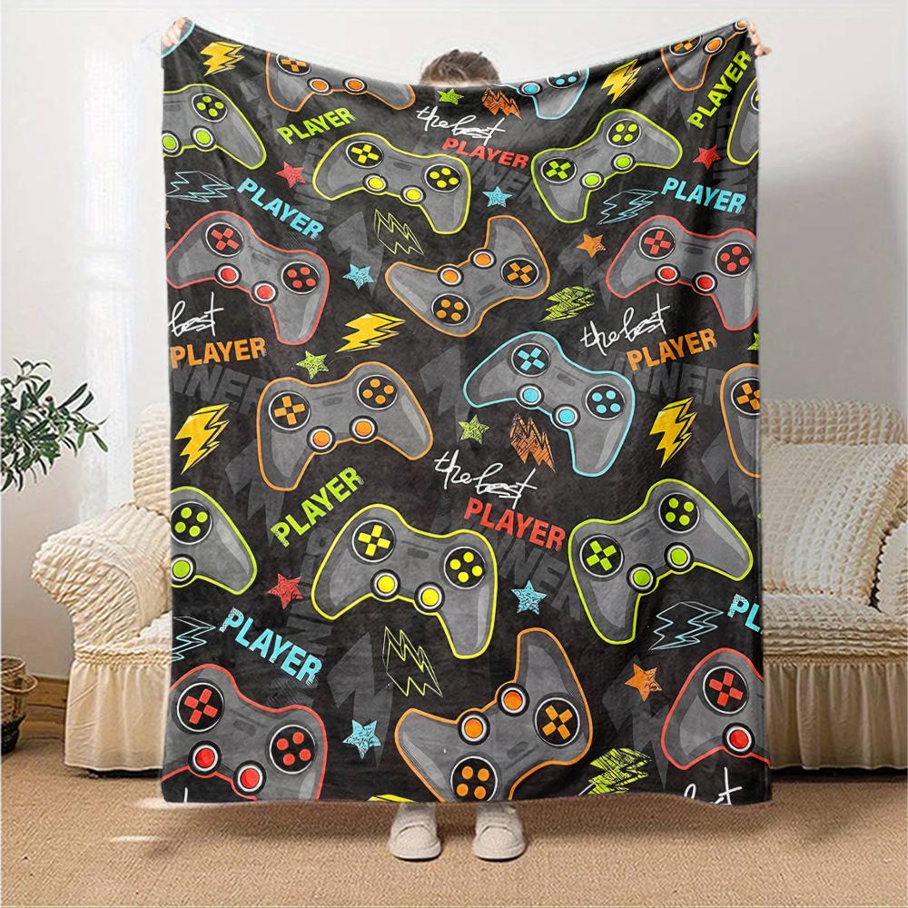 Game Controller Theme Printed Blanket - Perfect for Couch, Bed, Travel & Outdoor Use | Machine Washable, Cozy & Durable.