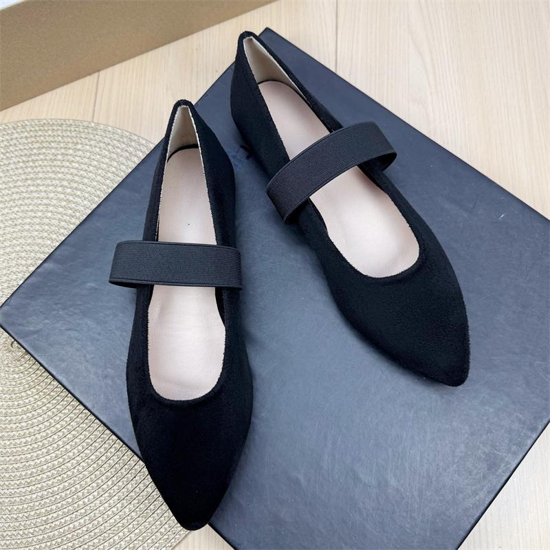 Fashion Flat Shoes for Women 2025 Spring and Autumn Ballet New French Pointed Shallow Mary Jane Shoes Large Size Women's Shoes 42 43 44