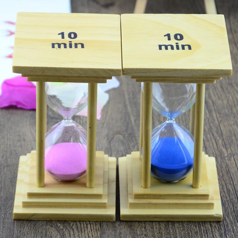 10-Minute Wooden Hourglass Timer Desk Decor Modern Minimalist Sand Study Focus Gift