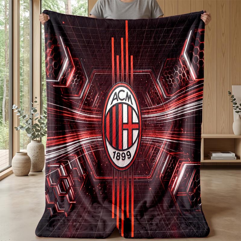 AC Milan Theme blanket Soft Flannel Blanket Plush Throw Blanket Cozy Sofa Bed Blanket for Home Decor
