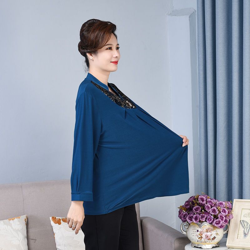 Spring Autumn Women's Plus Size Shirt Loose Long Sleeve T-Shirt