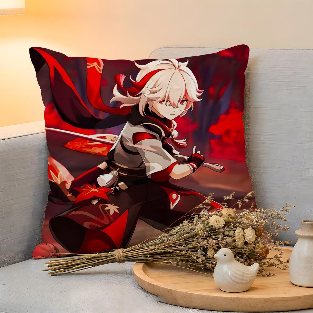 

Cushion Cover Linen SkinFriendly Soft Decorative Case For Sofa Home Decor Kaedehara Kazuha Pillow cover 30x30cm