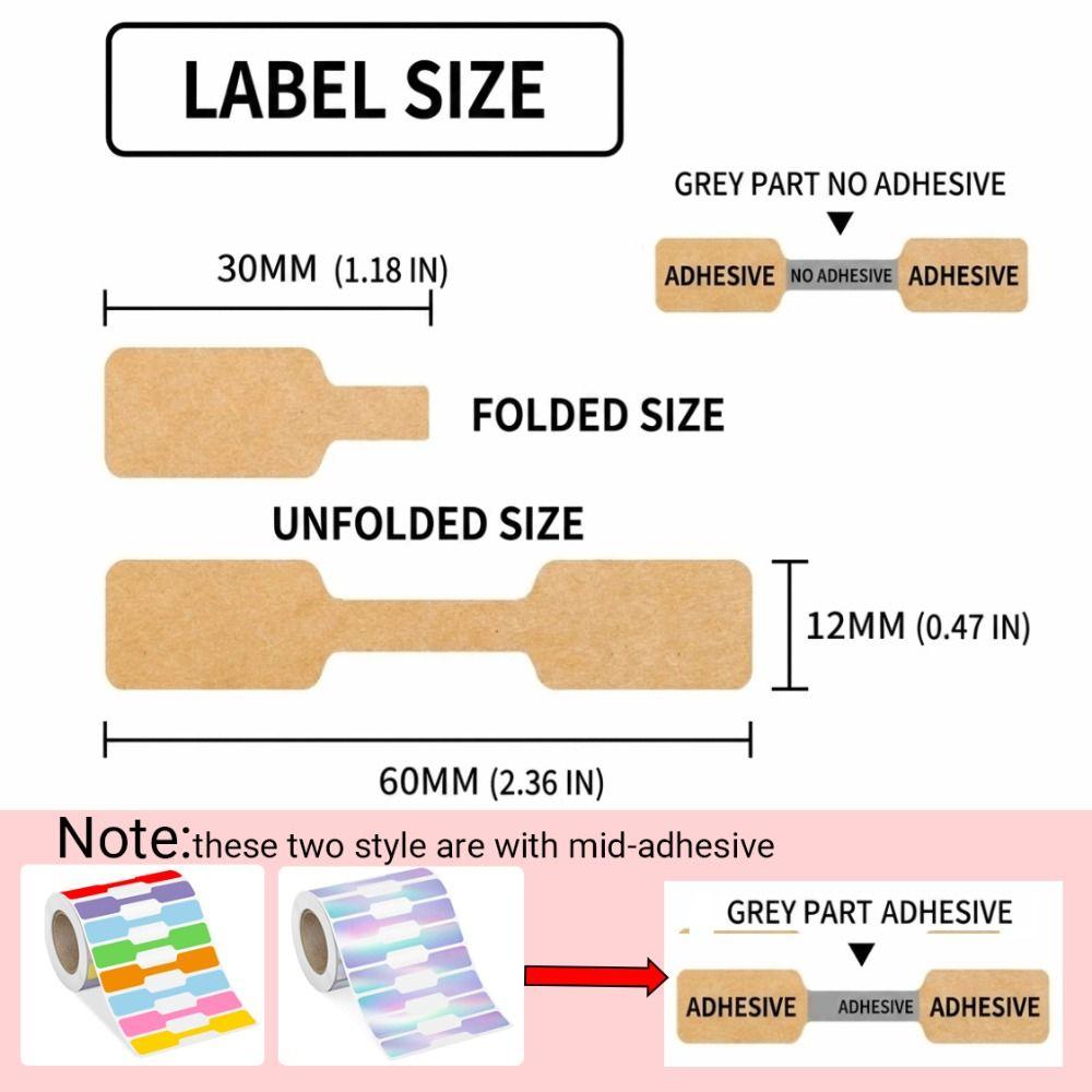 500Pcs Portable Price Tags Blank Kraft Paper Tags Ring Price Tags Sticker Jewelry Display