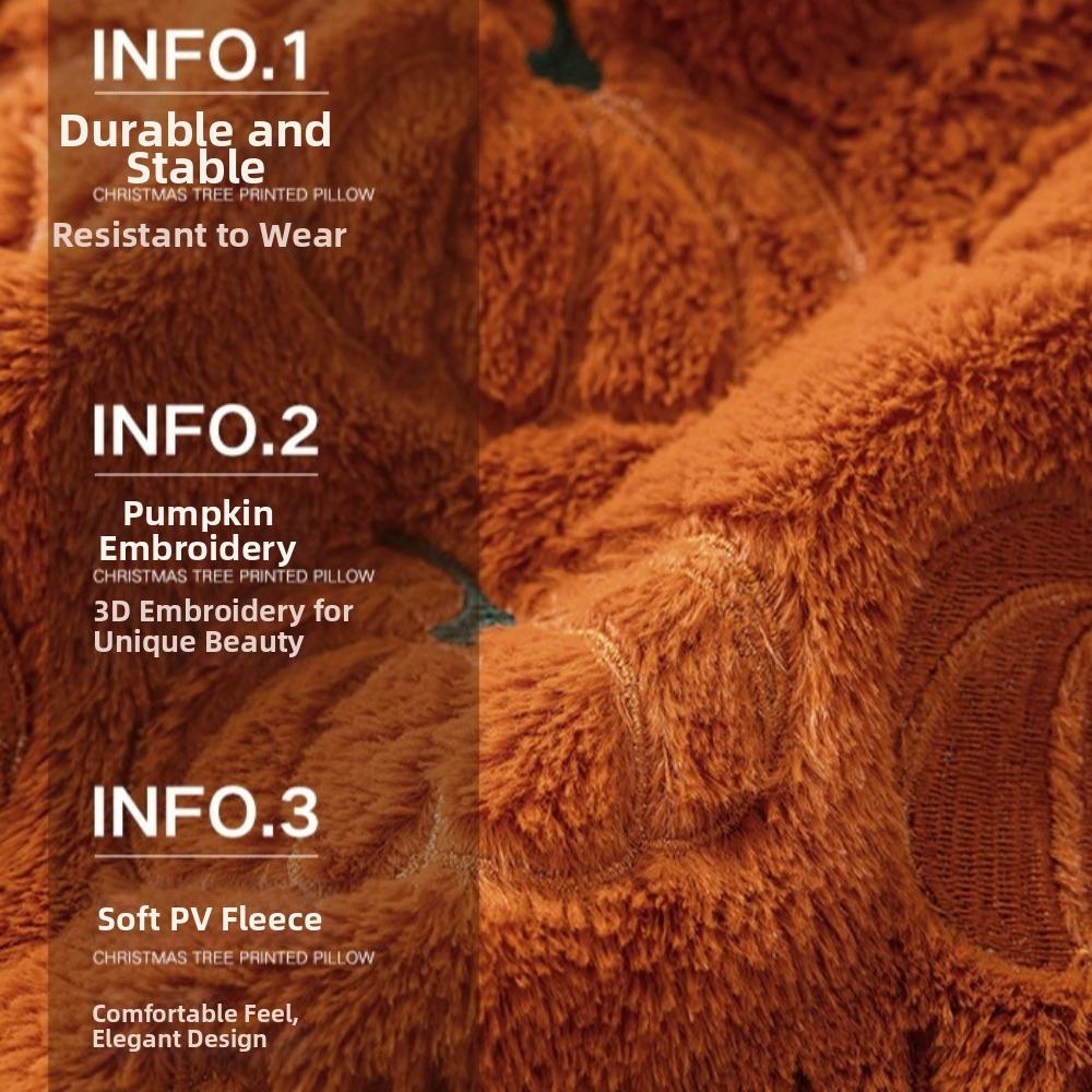 Pumpkin Decorative Pillowcase Beige Orange Seasonal Pillow Covers Cozy Square Pillow Case  Home Use
