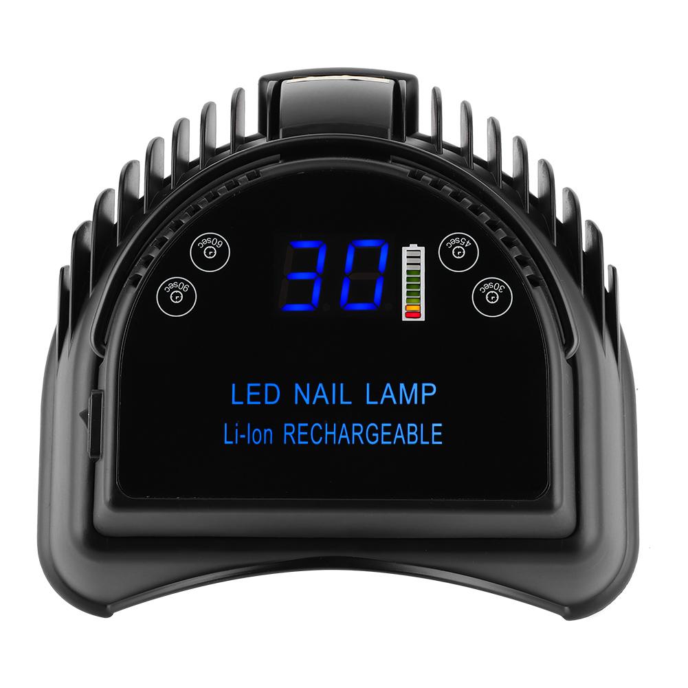 64W Black Rechargeable Nail Phototherapy Light LED Auto Induction Nail Dryer 100?240VUS Plug