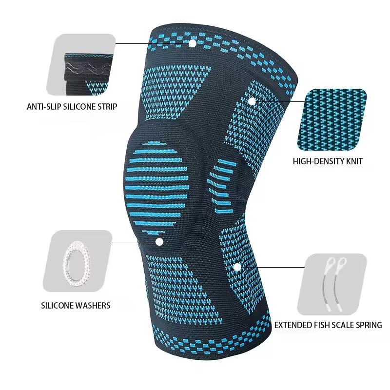 Genouillère Sangle Rotule Support Médial Ménisque Solide Protection Compression Silicone Fitness Boxe Course Genouillères Sport