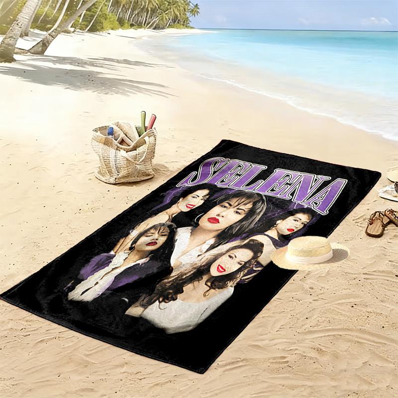 Selena Quintanilla Print Beach Towel, Large Soft Quick Dry Towel for Beach Camping Swimming