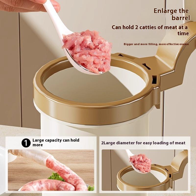 Homemade Sausage Maker With Stuffing Pipe Manual Fast Meat Stuffer Filling Machine Large Capacity Heavy Duty Kitchen Tools