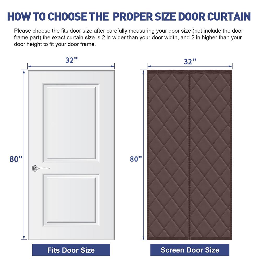 205/215CM Magnetic Thermal Insulated Door Curtain Insulation Cover Blanket Insulation Thicken Oxford Cotton Privacy Doors Screen