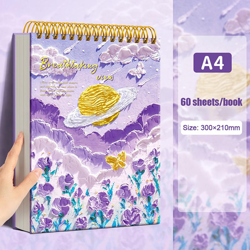 A4/8K/16K Thickened Sketchbook 60 Sheets 160G For Drawing Watercolor/Oil Painting/Colored Pencils Blank Drawing Book