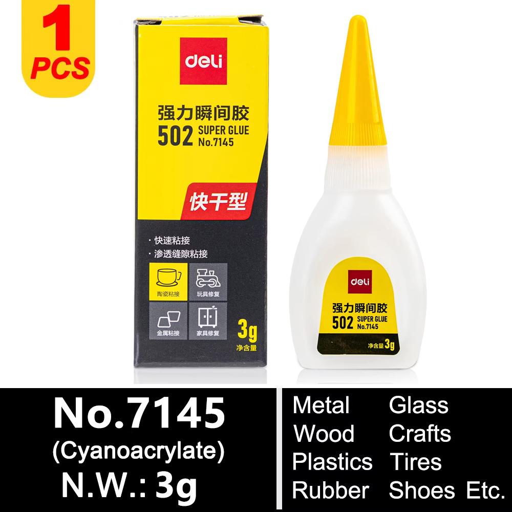 Deli 502 Super Glue Professional Strong Fast Instant Adhesive Cyanoacrylate Hardware Metal Cars Wood Craft Hobby Seconds Bond