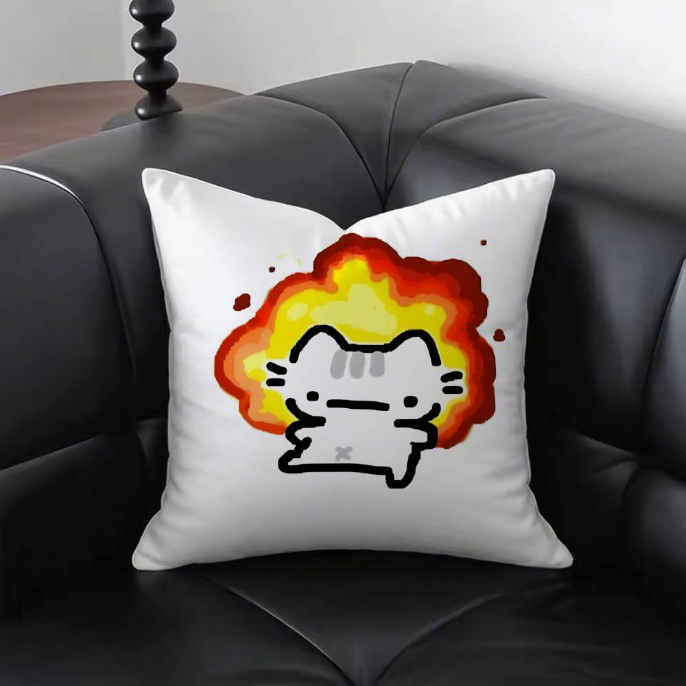 Cute BBasiilleaf CATs Pillow Case Fashion Square Pillowcase Bedroom Sofa Room Ins Decoration Leisure