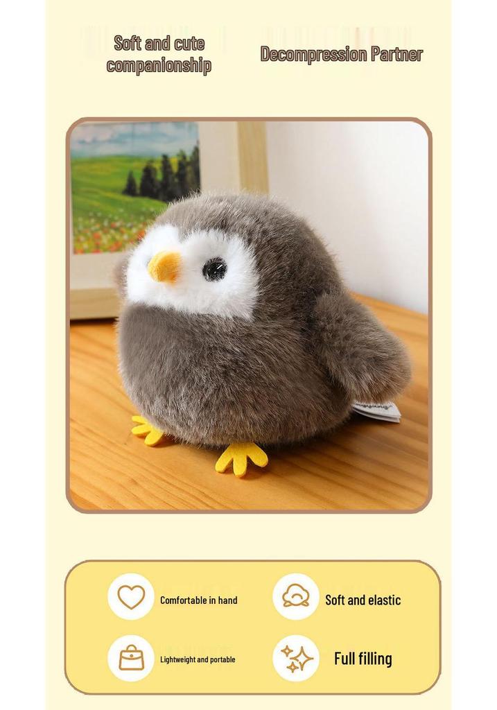 Cartoon Parrot and Owl Plush Toy - Cute Bird Doll Desk Ornament and Claw Machine Gift
