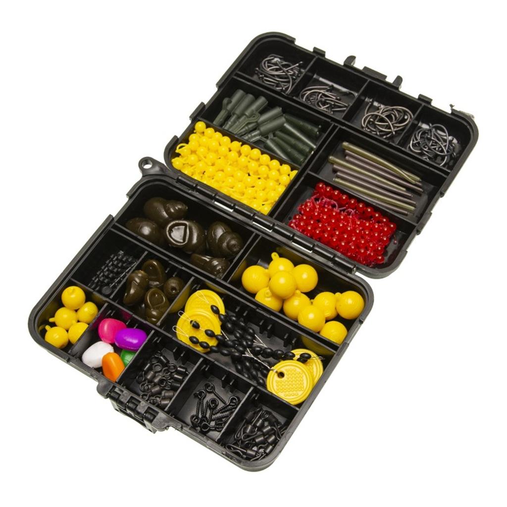 328pcs Carp Fishing Equipment Kit Carp Fishing Tackle Box Include Swivels Bait Float Fishing Needles Fishing Accessories