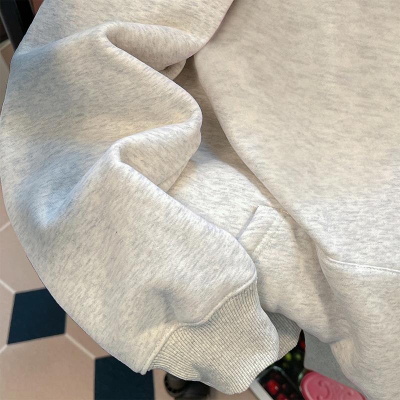 Sweater Men's Hooded Printed High Street Country Autumn and Winter Fleece Thickened Heavy Women's Casual Versatile Jacket ins