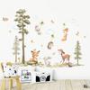 Cartoon Forest Big Tree Animals Wall Stickers Hedgehog Dandelion Decals for Children's Room Baby Bedroom Home Wall Decoration