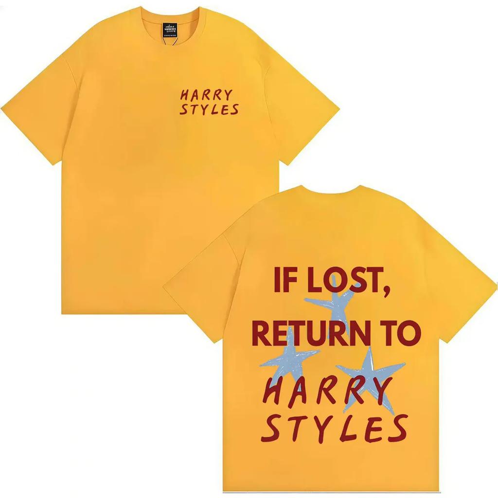 Harry Styles Fashion Double Sided Print Gothic T-Shirt Classic Aesthetic Casual Comfortable Men O-Neck Y2K Tee Shirts Streetwear