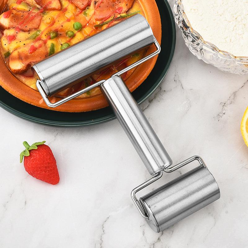 Non-stick Stainless Steel T-shaped Rolling Pin for Dough & Dumpling Wrappers