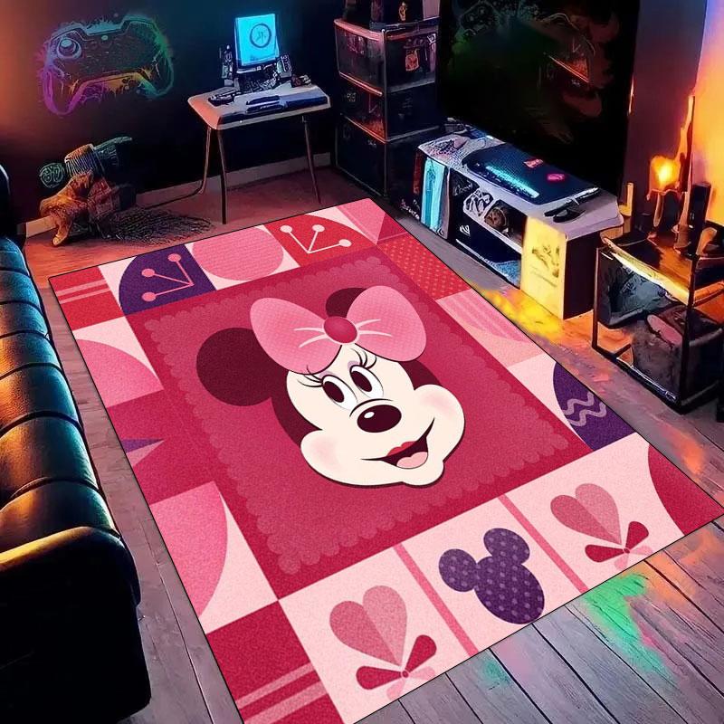 Pink Beautiful Minnie Print Pattern Carpet - Slip-resistant Kitchen Mat Outdoor Carpet Home and Bedroom Decoration Birthday Gift