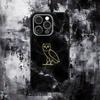 Custodia per Telefono D-Drake O-OvO OWL Per iPhone 16,15,14,13,12,11,Pro,Max,Plus,X,XS,SE,E,Mini, Custodia Nera in Silicone Morbido