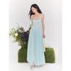 Super good-looking and beautiful temperament fake wind mint green suspender dress waist a word long dress women's summer